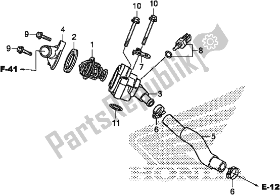 Todas as partes de Termostato do Honda NC 750 XA 2020