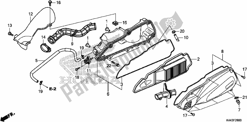 Toutes les pièces pour le Purificateur D'air du Honda NSC 110 CBF 2017