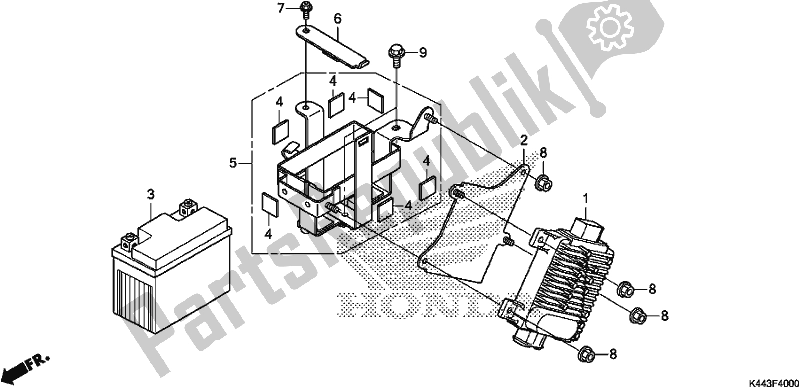 Toutes les pièces pour le Battery/ecu du Honda NSC 110 CBF 2017