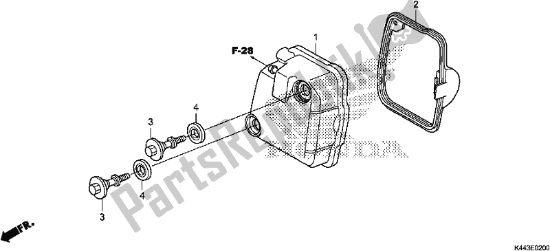 All parts for the Cylinder Head Cover of the Honda NSC 110 CBF 2017