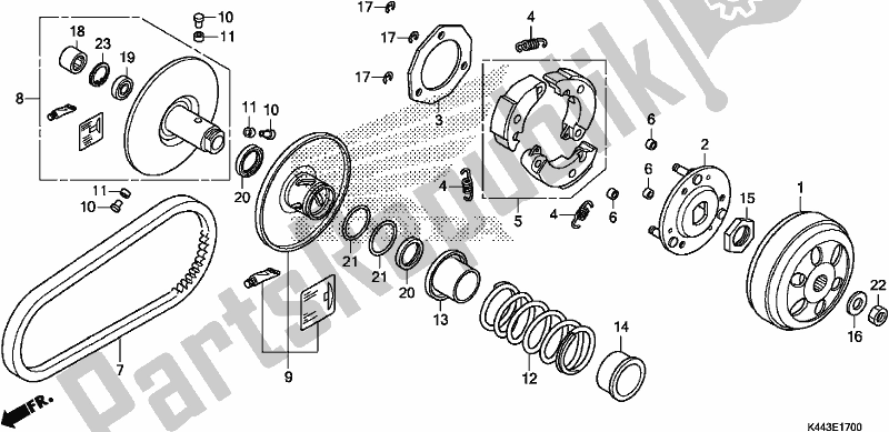 Todas as partes de Rosto Dirigido do Honda NSC 110 CBF 2017