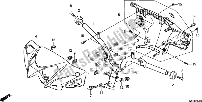 Todas as partes de Handle Pipe/handle Cover do Honda NSC 110 CBF 2017