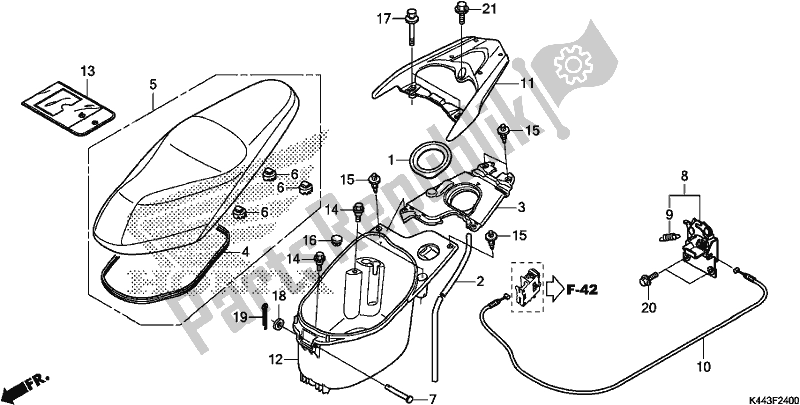 Toutes les pièces pour le Seat/luggage Box du Honda NSC 110 CBF 2017