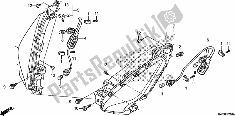 All parts for the Front Winker of the Honda NSC 110 CBF 2018