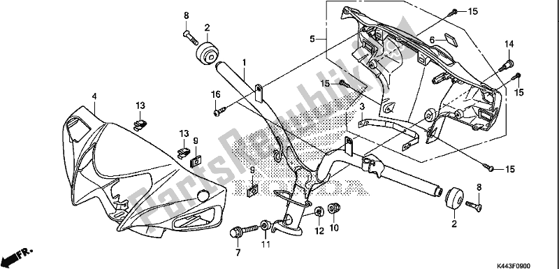 All parts for the Handle Pipe/handle Cover of the Honda NSC 110 CBF 2018