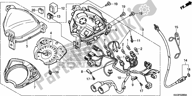 All parts for the Meter of the Honda NSC 110 CBF 2018