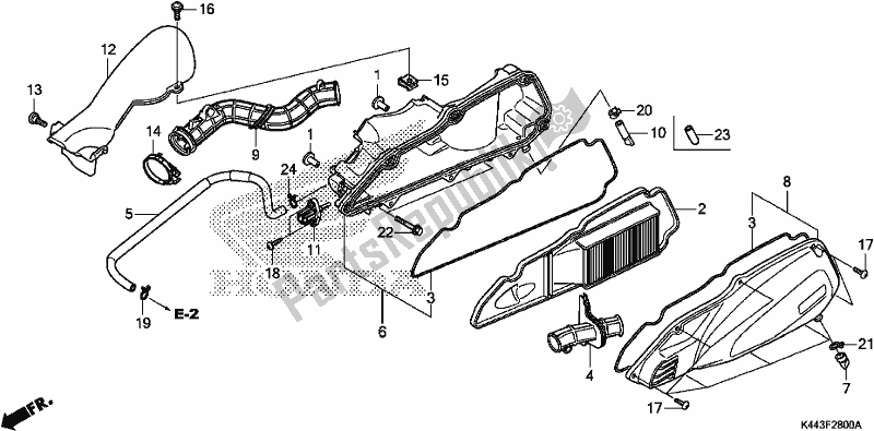 Toutes les pièces pour le Purificateur D'air du Honda NSC 110 CBF 2019