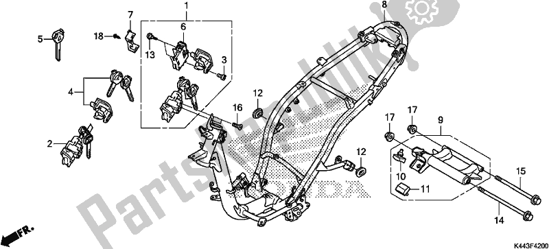 All parts for the Frame Body of the Honda NSC 110 CBF 2019