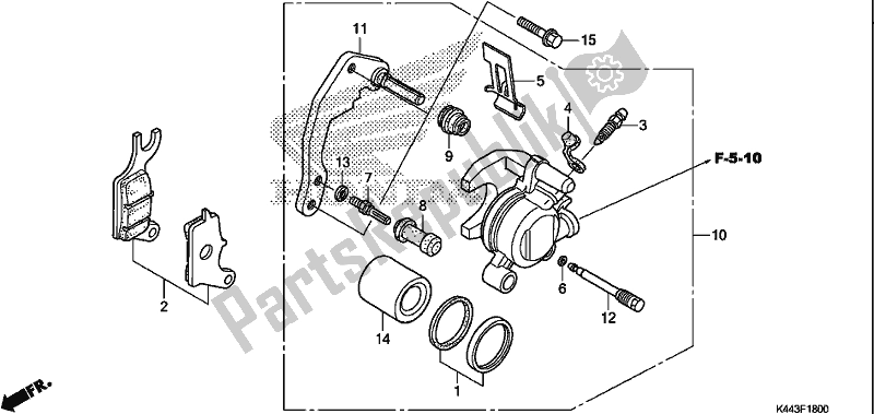 All parts for the Front Brake Caliper of the Honda NSC 110 CBF 2019