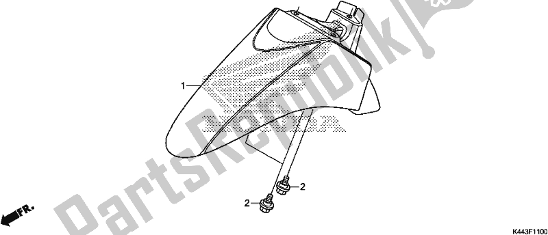 All parts for the Front Fender of the Honda NSC 110 CBF 2019