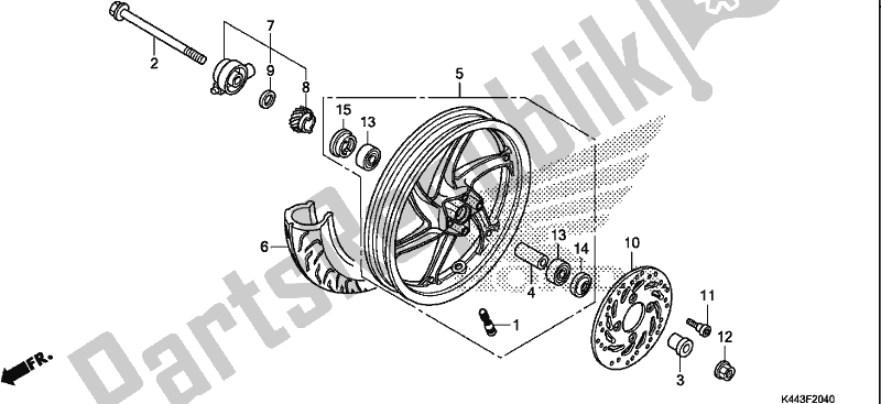 Toutes les pièces pour le Roue Avant du Honda NSC 110 CBF 2019