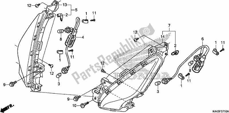 Todas as partes de Piscante Frontal do Honda NSC 110 CBF 2019
