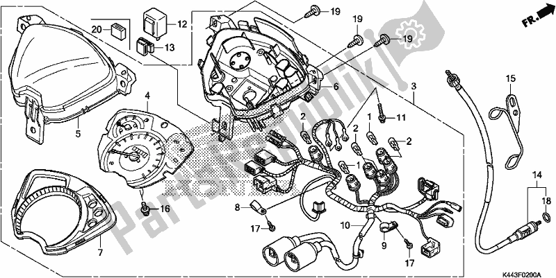 Toutes les pièces pour le Mètre du Honda NSC 110 CBF 2019