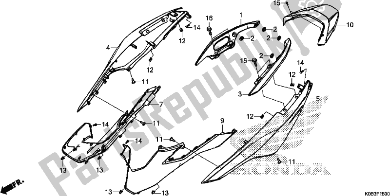 Toutes les pièces pour le Body Cover/rear Grip du Honda NSS 300A 2018