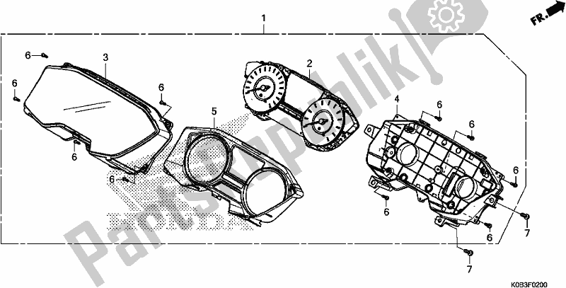 Todas as partes de Medidor De Combinação do Honda NSS 300A 2018