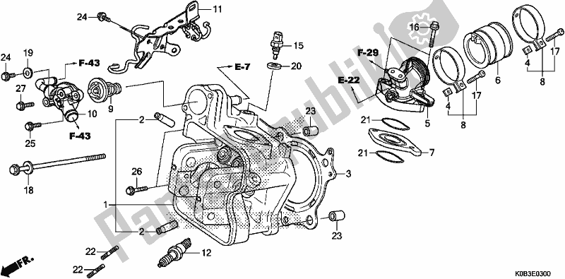 All parts for the Cylinder Head of the Honda NSS 300A 2018