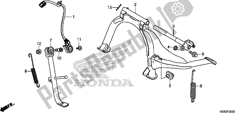 All parts for the Stand of the Honda NSS 300A 2018