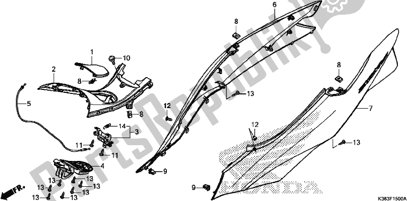 Todas as partes de Capa Do Corpo do Honda PCX 150 2017