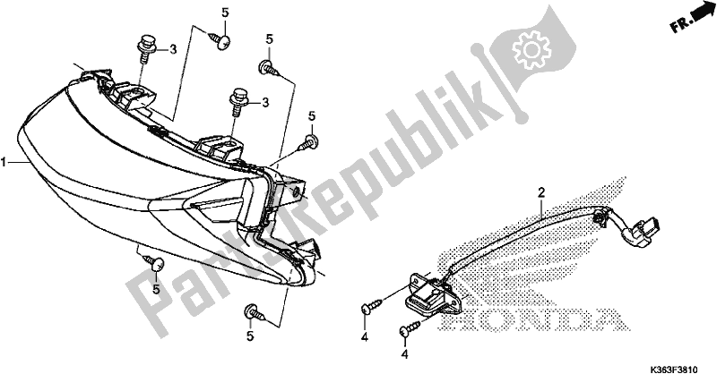 Todas as partes de Rear Combination Light/license Light do Honda PCX 150 2017