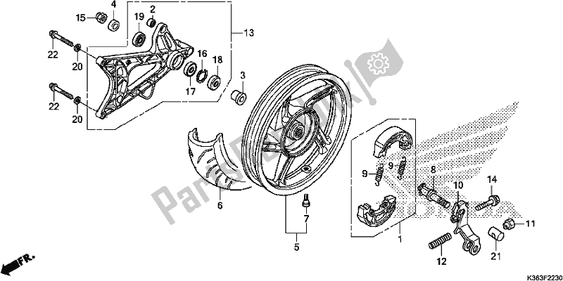 Wszystkie części do Rear Wheel/swingarm Honda PCX 150 2017