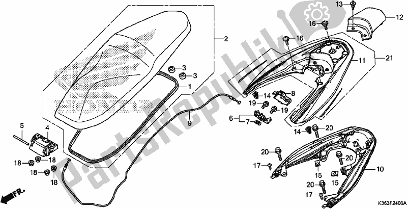 Wszystkie części do Siedzenie Honda PCX 150 2017