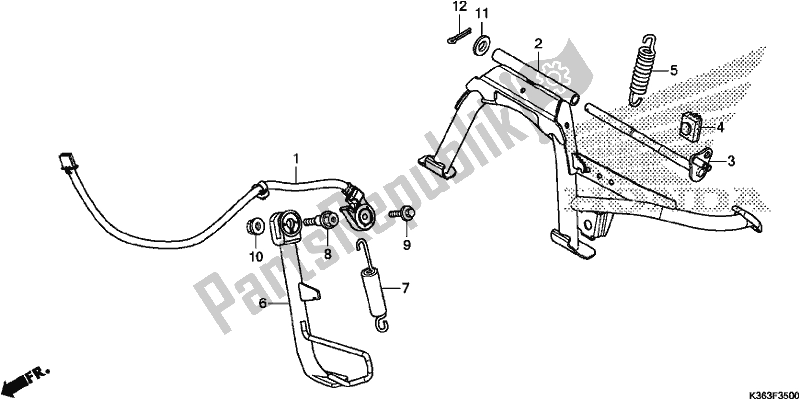 All parts for the Stand of the Honda PCX 150 2017