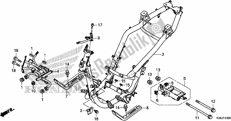 Tutte le parti per il Corpo Del Telaio del Honda PCX 150 2018