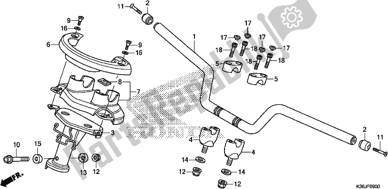 Todas las partes para Handle Pipe/handle Cover de Honda PCX 150 2018