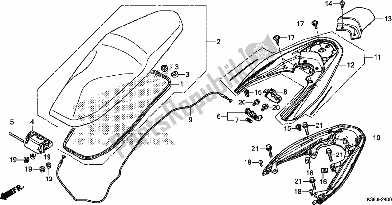 Tutte le parti per il Posto A Sedere del Honda PCX 150 2018