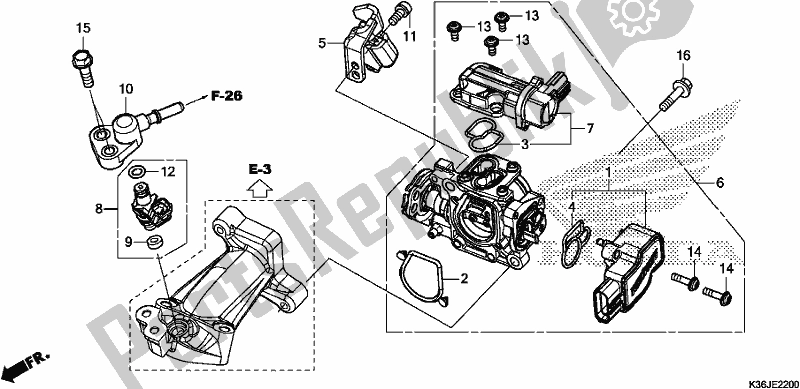 All parts for the Throttle Body/fuel Injector of the Honda PCX 150 2018