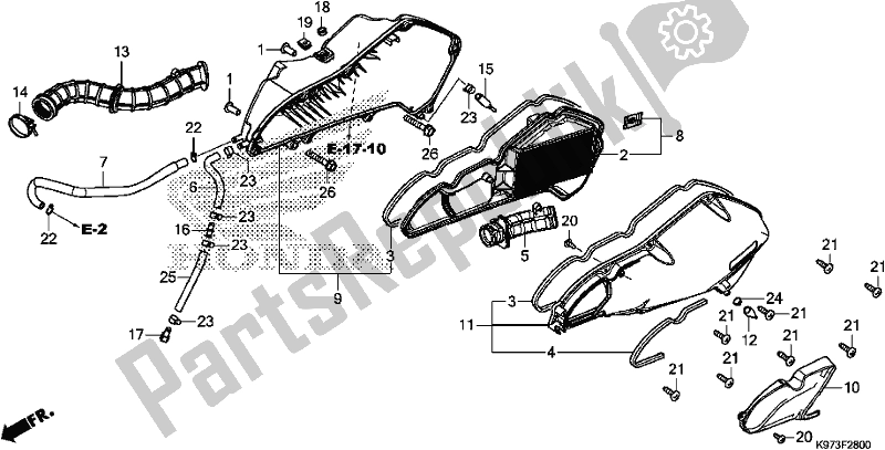 Todas as partes de Filtro De Ar do Honda PCX 150A 2019