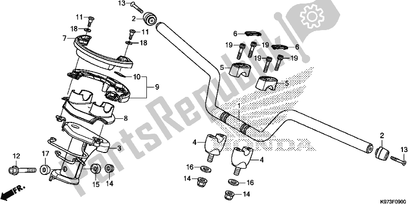 Todas as partes de Handle Pipe/handle Cover do Honda PCX 150A 2019