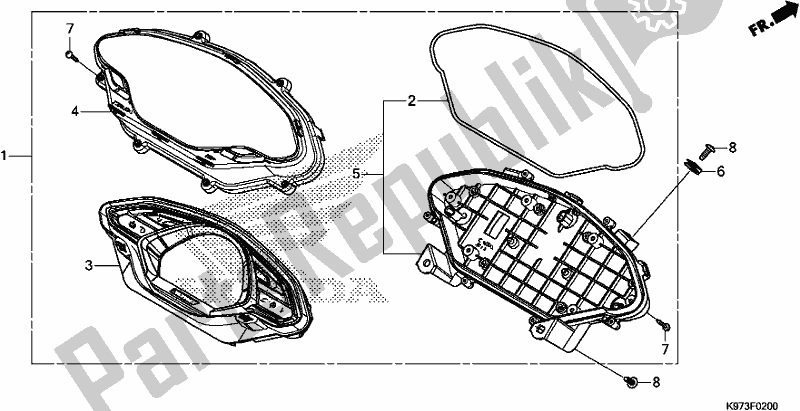 Alle onderdelen voor de Meter van de Honda PCX 150A 2019