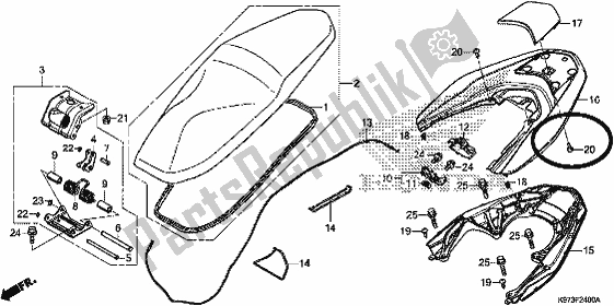 Todas as partes de Assento do Honda PCX 150A 2019