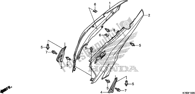 All parts for the Body Cover of the Honda SH 150D 2017