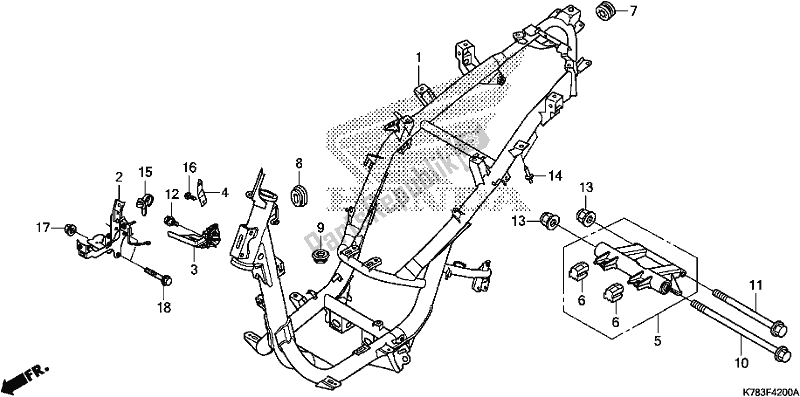 Toutes les pièces pour le Corps De Châssis du Honda SH 150D 2017