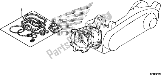 All parts for the Gasket Kit A of the Honda SH 150D 2017