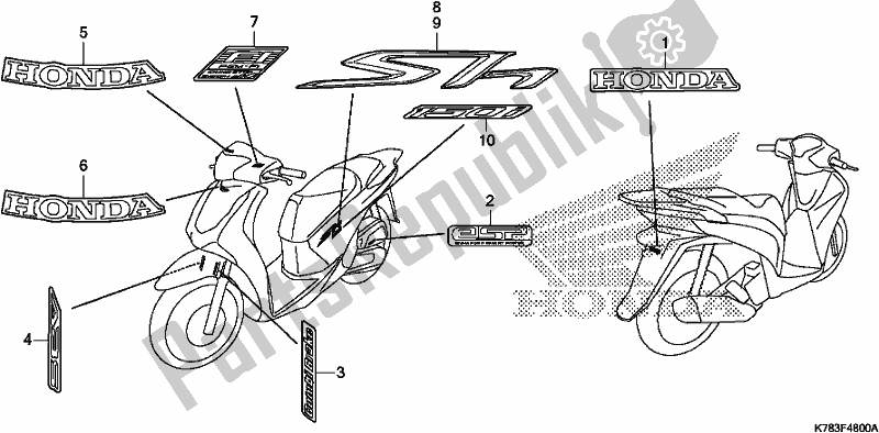 All parts for the Mark of the Honda SH 150D 2017