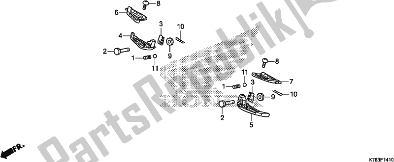 Tutte le parti per il Passo Del Passeggero del Honda SH 150D 2017