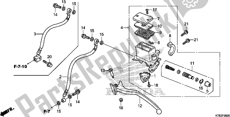 Tutte le parti per il Pompa Freno Posteriore del Honda SH 150D 2017