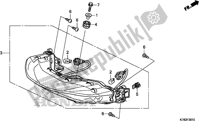 All parts for the Rear Combination Light of the Honda SH 150D 2017