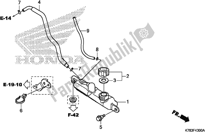 All parts for the Reserve Tank of the Honda SH 150D 2017