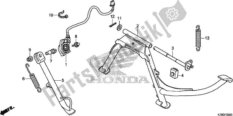 All parts for the Stand of the Honda SH 150D 2017