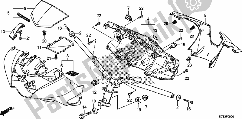 Todas as partes de Steering Handle/handle Cover do Honda SH 150D 2017