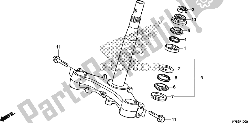 All parts for the Steering Stem of the Honda SH 150D 2017