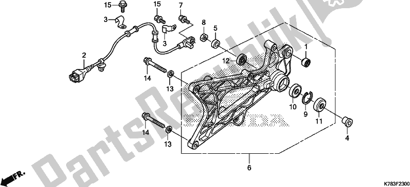 Tutte le parti per il Forcellone del Honda SH 150D 2017