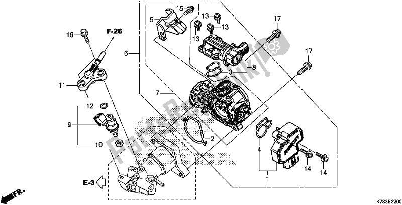 Tutte le parti per il Throttle Body/fuel Injector del Honda SH 150D 2017