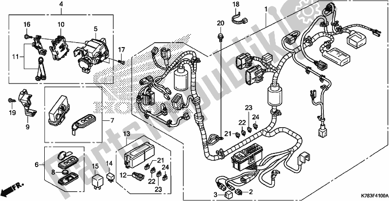 Tutte le parti per il Cablaggio del Honda SH 150D 2017