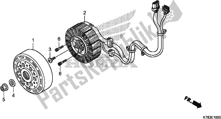 All parts for the A. C. G. Starter of the Honda SH 150D 2019