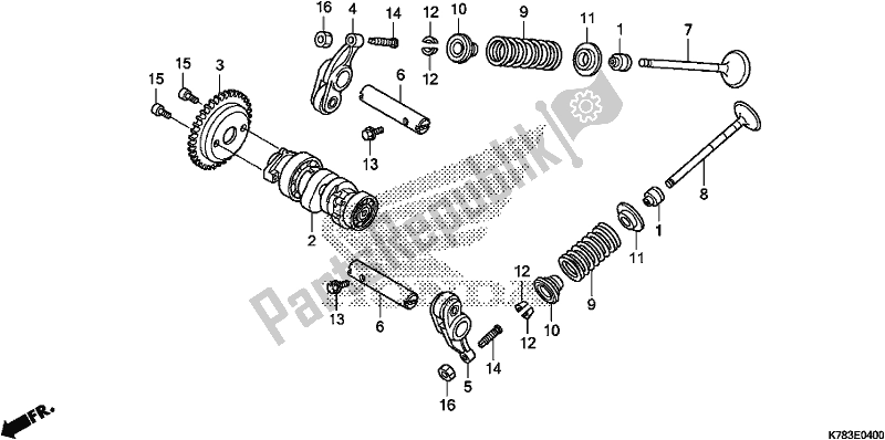 All parts for the Camshaft/valve of the Honda SH 150D 2019